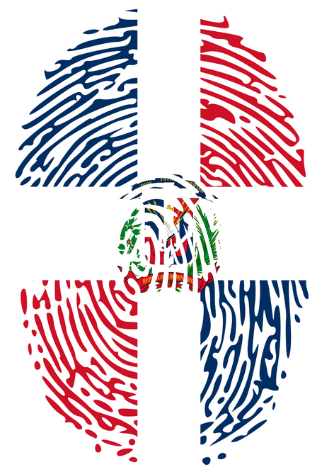 Dominican Republic-Flag Fingerprint (2) Poster Canvas Movie Film Print A0 A1 A2