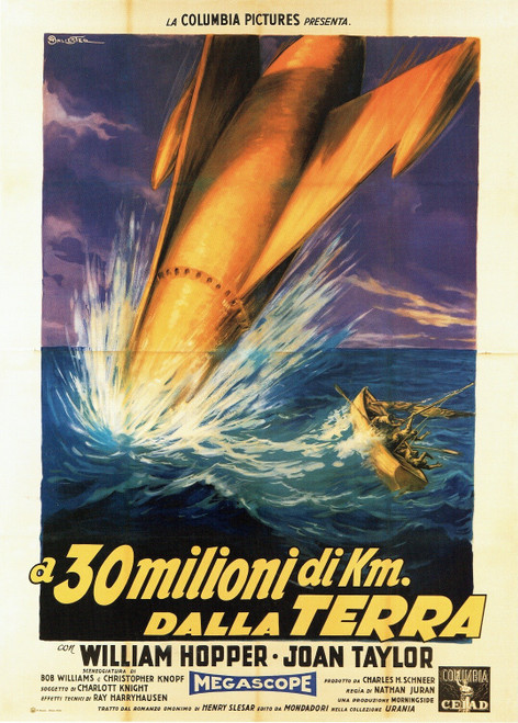 20 Millions Miles To Earth - Italian-1957 small Poster Canvas Movie Film Print A