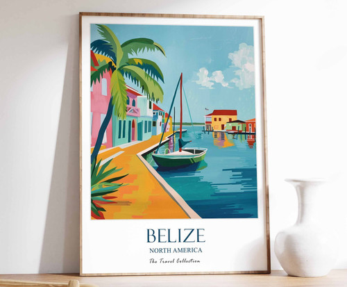 2_Belize Print, Belize Travel Poster, Caribbean Travel Print, Tropical Decor, Bo