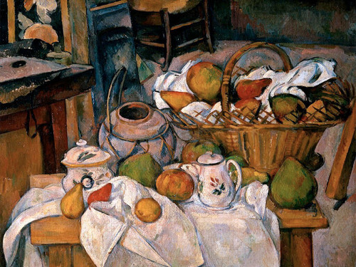 Still_Life_with_Basket_by_Cezanne Poster Canvas Movie Film Print A0 A1 A2 A3 A4
