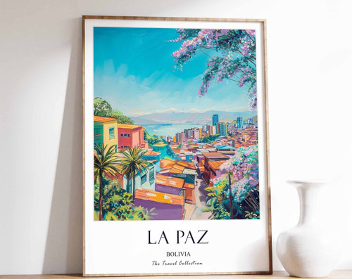 5_Lapaz Print, Lapaz Travel Poster, Bolivia Travel Print, Tropical Decor, Botani