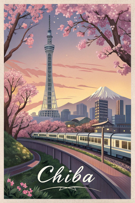 Vibrant Chiba City, Japan - Unforgettable Travel Poster Art Print Poster Movie F