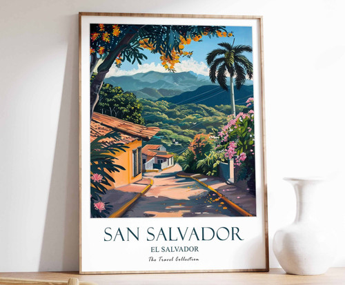 2_San Salvador Print, San Salvador Travel Poster, El Salvador Travel Poster, Car