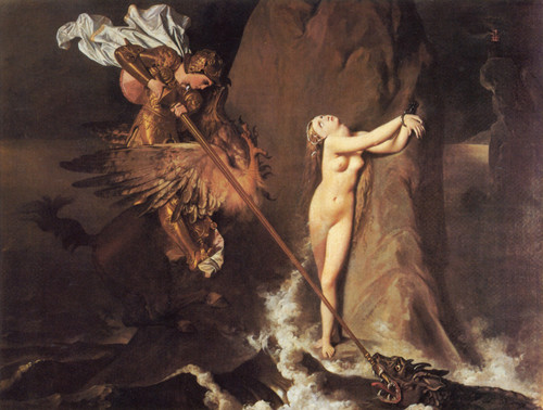 Ingres_Roger_Delivering_Angelica Poster Canvas Movie Film Print A0 A1 A2 A3 A4 A