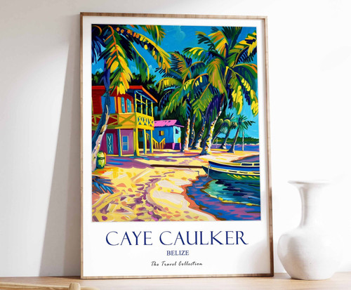 8_Caye Caulker Print, Caye Caulker Travel Poster, Caribbean Travel Print, Tropic