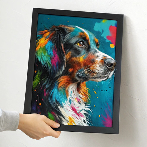 Colourful Border Collie Wall Art Modern Dog Portrait Dog Gift Rainbow Print (3)