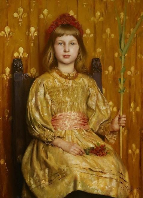 Thomas Cooper Gotch - My Crown and Scepter 1891 Poster Canvas Movie Film Print A