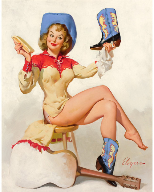 Gil Elvgren - Pinup Girl - A Polished Performance 1964 Poster Canvas Movie Film