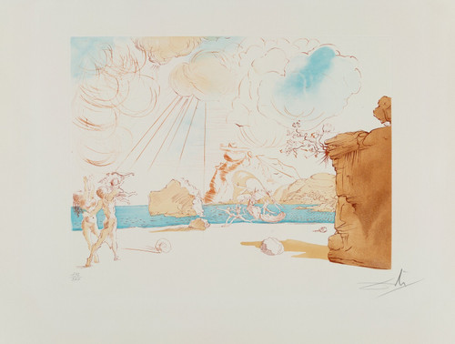 Salvador Dali (1904-1989). Plage de Cadaques, 1967. Poster Canvas Movie Film Pri