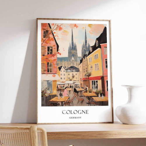 1_Cologne Poster, Germany Poster, European Poster, Cathedral Poster, Cityscape P