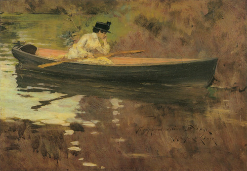 William Merritt Chase - Mrs Chase In Prospect Park-1887 Poster Canvas Movie Film