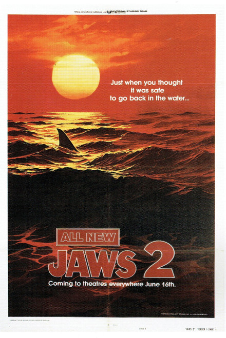 Jaws 2 - 1978 Poster Canvas Movie Film Print A0 A1 A2 A3 A4 A5 A6 Art Wall Decor