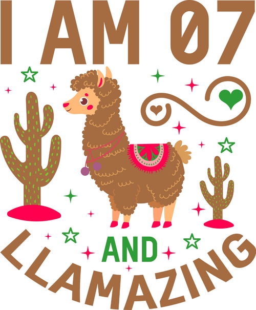 I Am 7 And Llamazing (2) Poster Canvas Movie Film Print A0 A1 A2 A3 A4 A5 A6 Art