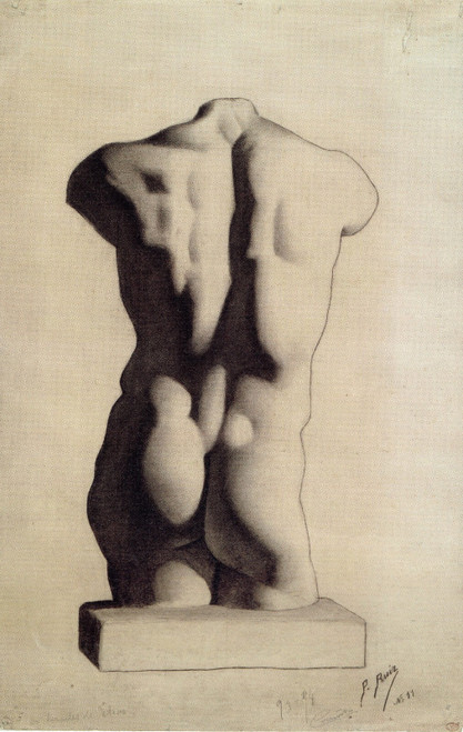 Pablo Picasso - Academic study of a plaster the antique 1893 Poster Canvas Movie