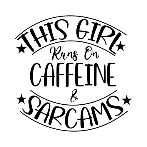 This girl runs on caffeine & sarcasm-01 (2) Poster Canvas Movie Film Print A0 A1