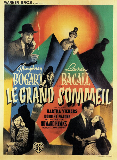 The Big sleep - French -1946 Poster Canvas Movie Film Print A0 A1 A2 A3 A4 A5 A6
