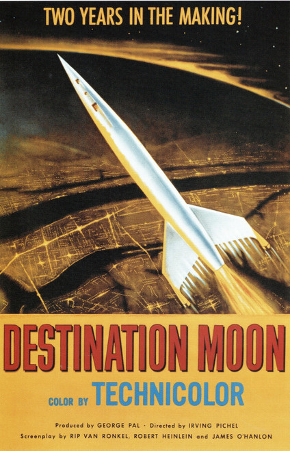 Destination Moon -US- 1950 Art Gallery Poster Canvas Print Wall Decoration A0 A1