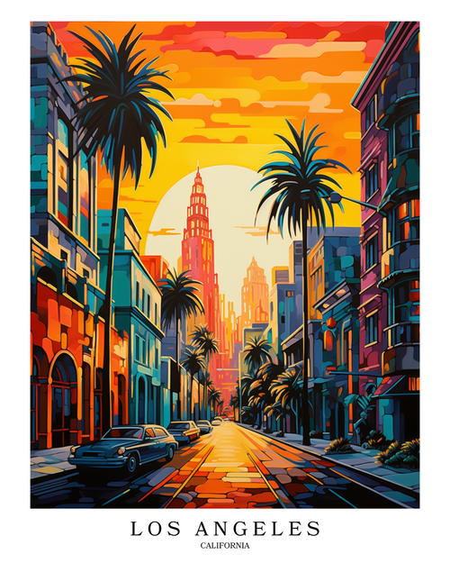 Los Angeles California (1) Poster Canvas Travel Holiday Trip Print Turism A0 A1