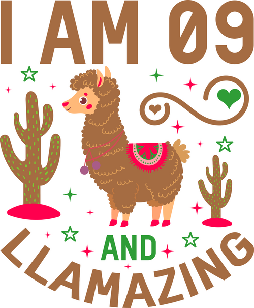 I Am 9 And Llamazing (2) Poster Canvas Movie Film Print A0 A1 A2 A3 A4 A5 A6 Art