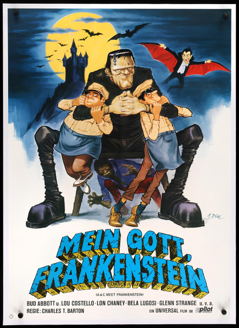 ABBOTT AND COSTELLO MEET FRANKENSTEIN (1948) 2- upscaled Poster Canvas Movie Fil