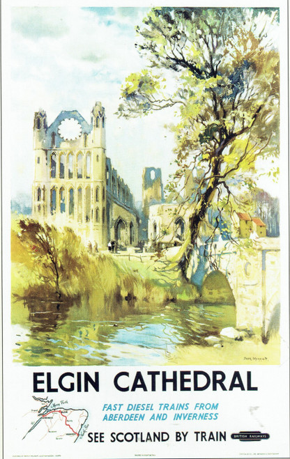 Scotland Railway vintage poster (79) Elgin Poster Canvas Movie Film Print A0 A1