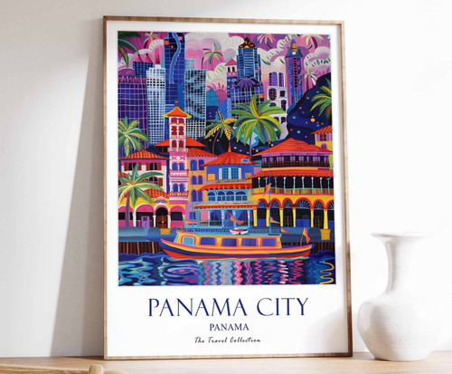 8_Panama City Print, Panama City Travel Poster, Panama Travel Poster, Tropical D