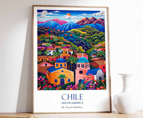 8_Chile Poster, Chile Travel Print, South American Travel Art, Tropical Decor, F