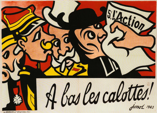 1903 Jossot Affiche pour le journal L'Action, A bas les calottes, Post for the