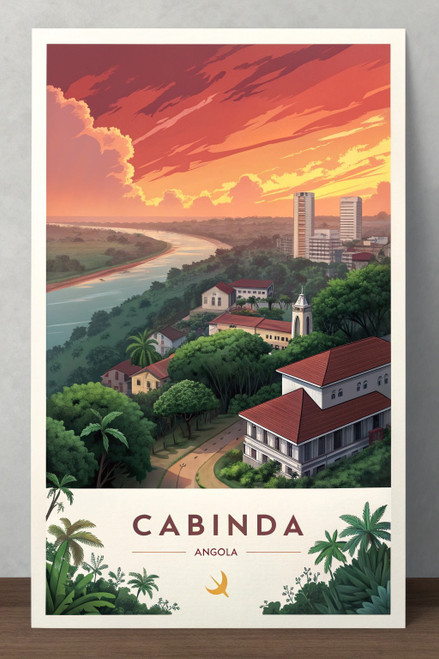 Breathtaking Cabinda Angola Travel Poster - African Tropical Cityscape Art Print