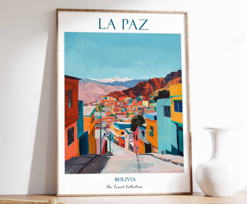 2_Lapaz Print, Lapaz Travel Poster, Bolivia Travel Print, Tropical Decor, Botani