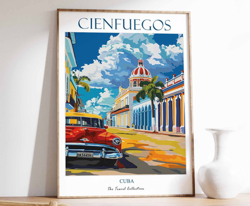 1_Cienfuegos Poster, Cienfuegos Travel Print, Cuba Travel Art, Tropical Decor, F