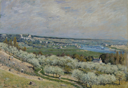 Alfred-Sisley-The-Terrace-at-Saint-Germain,-Spring Poster Canvas Print Art Paint