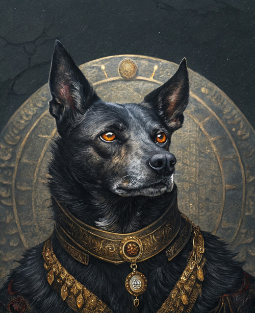 Dog Portrait from PhotoCustom Pet Portrait Painting Canvas Royal Pet King Portra