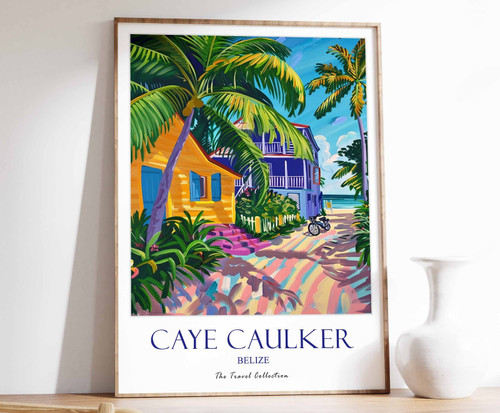 9_Caye Caulker Print, Caye Caulker Travel Poster, Caribbean Travel Print, Tropic