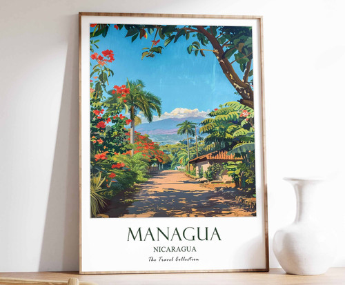 5_Managua Print, Managua Travel Poster, Nicaragua Travel Print, Tropical Decor,