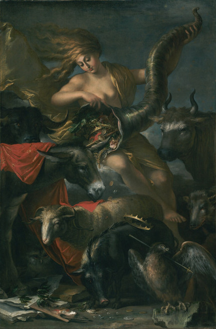 Salvator_Rosa_(Italian)_-_Allegory_of_Fortune Poster Canvas Movie Film Print A0