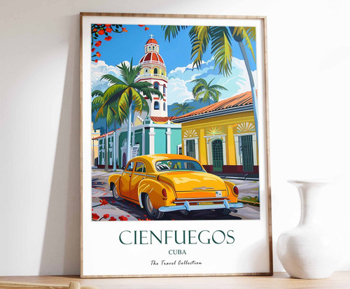 3_Cienfuegos Poster, Cienfuegos Travel Print, Cuba Travel Art, Tropical Decor, F