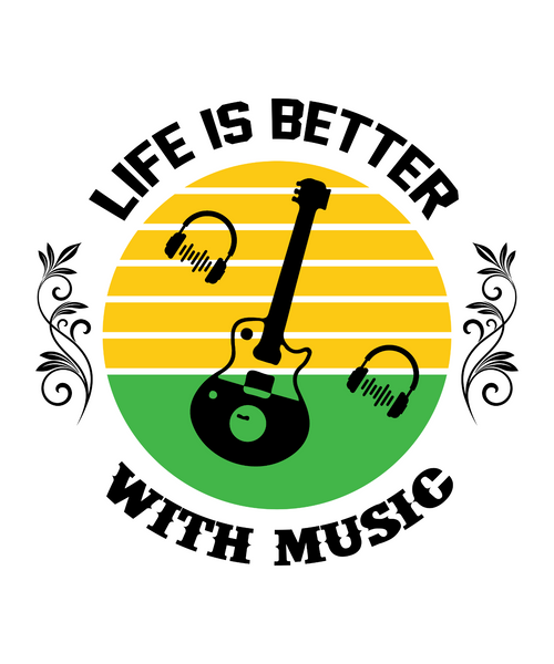 Life is Better with Music-01 Poster Canvas Movie Film Print A0 A1 A2 A3 A4 A5 A6
