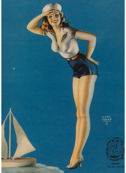 PinUp Girl - Earl Moran - Gemini Poster Canvas Movie Film Print A0 A1 A2 A3 A4 A
