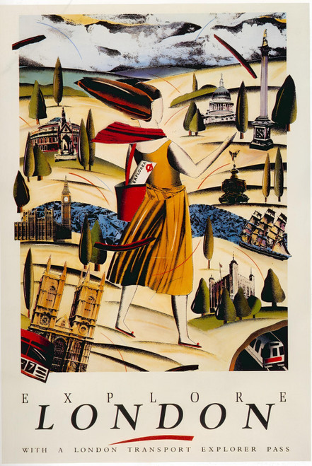 1986-Explore London- upscalede Art Gallery Poster Canvas Print Wall Decoration A