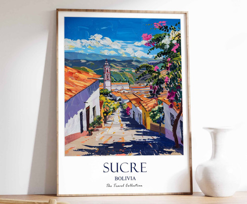5_Sucre Print, Sucre Travel Poster, Bolivia Travel Print, Tropical Decor, Botani