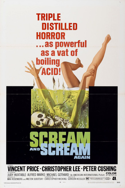 Scream And Scream Again 01 Poster Canvas Movie Film Print A0 A1 A2 A3 A4 A5 A6 A