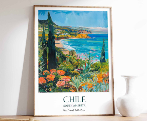 5_Chile Poster, Chile Travel Print, South American Travel Art, Tropical Decor, F