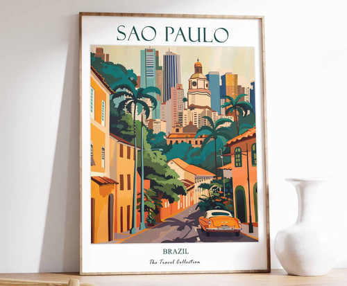 2_Sao Paulo Print, Sao Paulo Travel Poster, Brazil Travel Print, Tropical Decor,