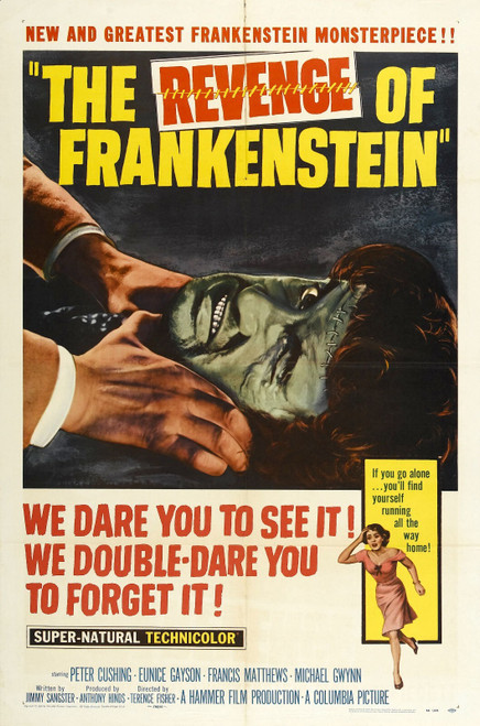 Revenge Of Frankenstein 01 Poster Canvas Movie Film Print A0 A1 A2 A3 A4 A5 A6 A
