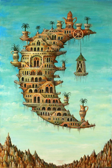 Salvador Dali - Living on the moon Poster Canvas Movie Film Print A0 A1 A2 A3 A4