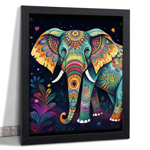 Colourful Elephant Wall Art Indian Elephant Painting Elephant Poster Print Art P