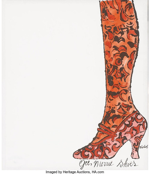 ANDY WARHOL (American 1928-1987). Gee, Merrie Shoes, 1956- Poster Canvas Movie F