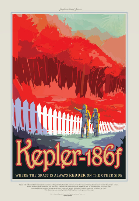 Visions of the Future NASA Kepler-186f Redder Grass Poster Canvas Movie Film Pri