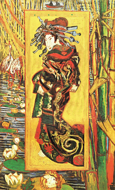 Vincent Van Gogh - Japonaiserie Oiran 1887 Poster Canvas Movie Film Print A0 A1